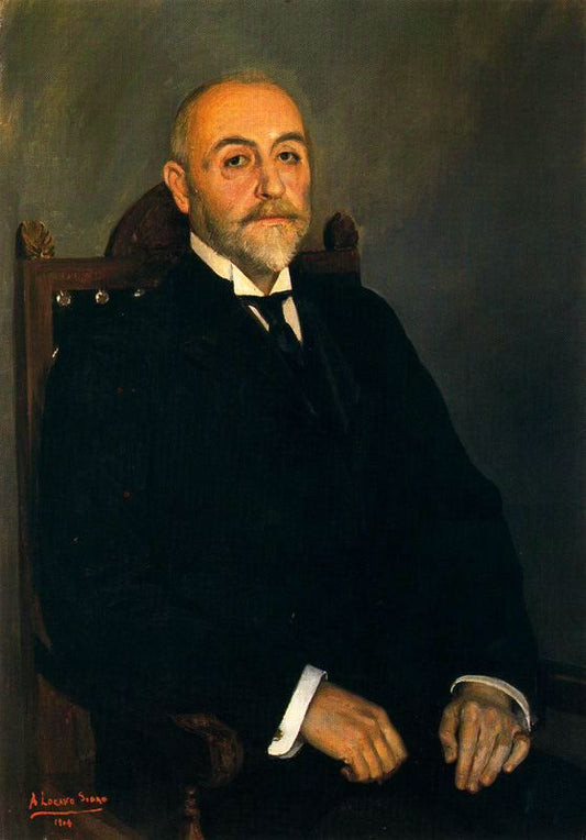 Portrait of Alfredo Calvo, vintage artwork by Adolfo Lozano Sidro, 12x8" (A4) Poster