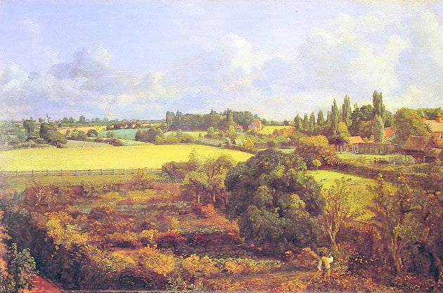 Golding Constable's Vegetable Garden, vintage artwork by John Constable, 12x8