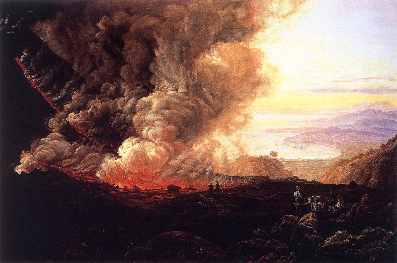 Eruption of the Vesuvius, vintage artwork by Johan Christian Claussen Dahl, A3 (16x12") Poster Print