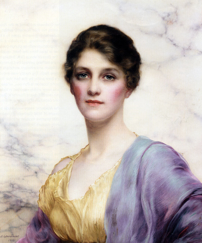 Emerald-Eyed Beauty, vintage artwork by William Clarke Wontner, 12x8" (A4) Poster
