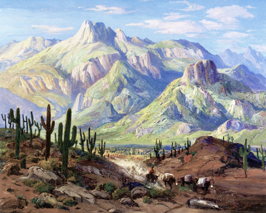 On the Cactus Trail, vintage artwork by Fred Grayson Sayre, 12x8" (A4) Poster