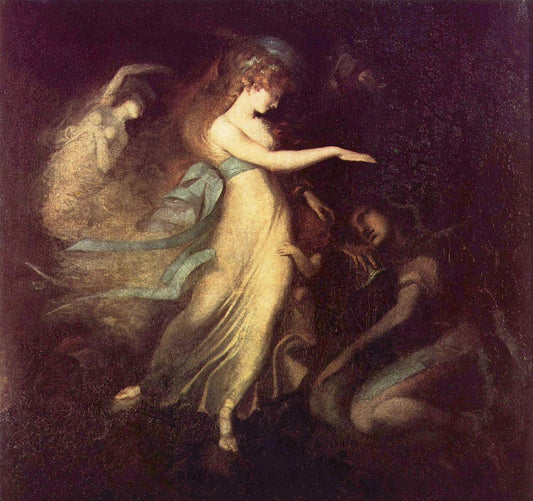 Prince Arthur and the Fairy Queen, vintage artwork by Johann Heinrich Füseli, 12x8" (A4) Poster