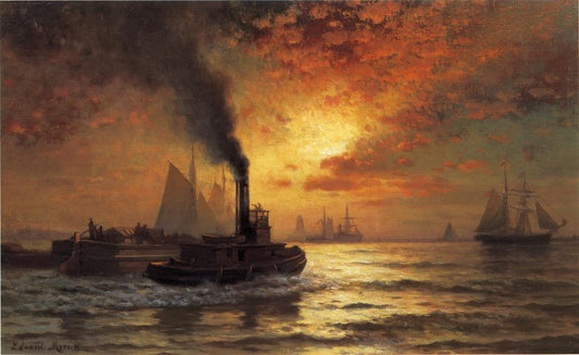 New York Harbor, vintage artwork by Edward Moran, 12x8" (A4) Poster