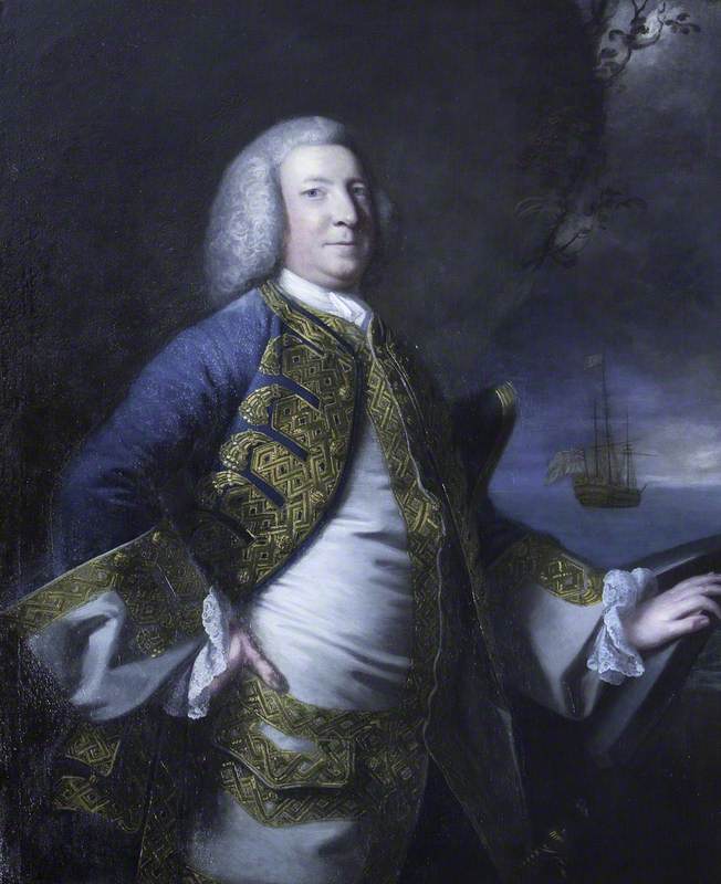 Admiral Sir George Anson, Baron Anson of Soberton, vintage artwork by Sir Joshua Reynolds, 12x8" (A4) Poster