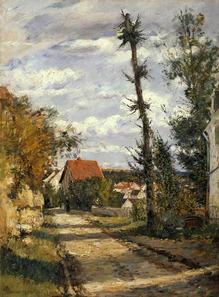 Old Road to Auvers, vintage artwork by Norbert Goeneutte, 12x8" (A4) Poster