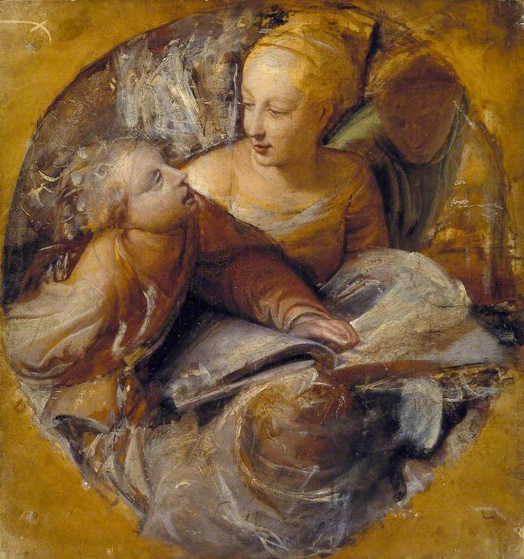 King Alfred and His Mother, vintage artwork by Alfred George Stevens, A3 (16x12") Poster Print