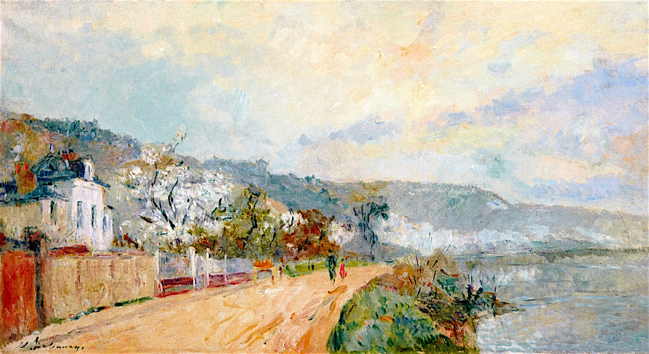 Banks of the Seine at Bouille, vintage artwork by Albert Lebourg, 12x8" (A4) Poster