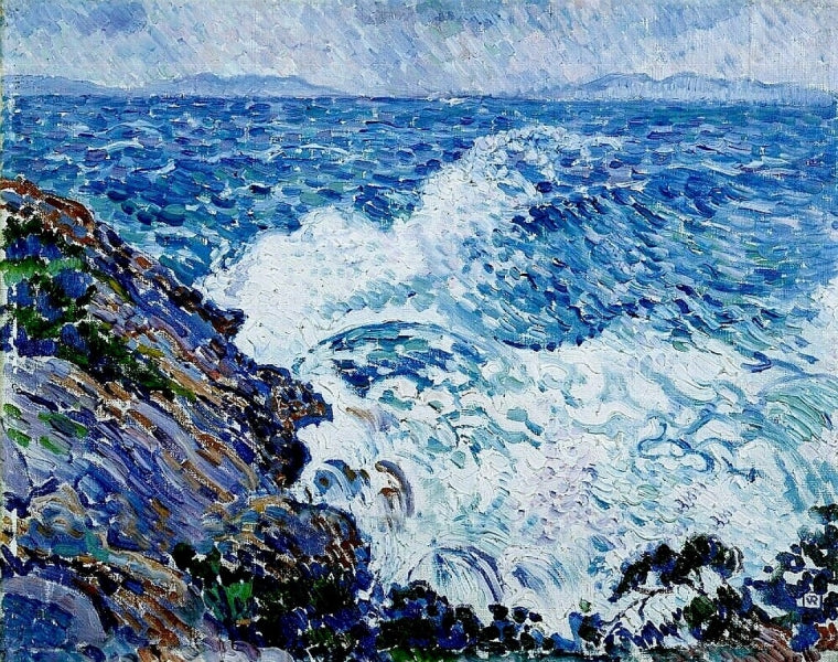 Gale from the East, vintage artwork by Theo van Rysselberghe, 12x8" (A4) Poster