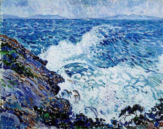 Gale from the East, vintage artwork by Theo van Rysselberghe, 12x8" (A4) Poster