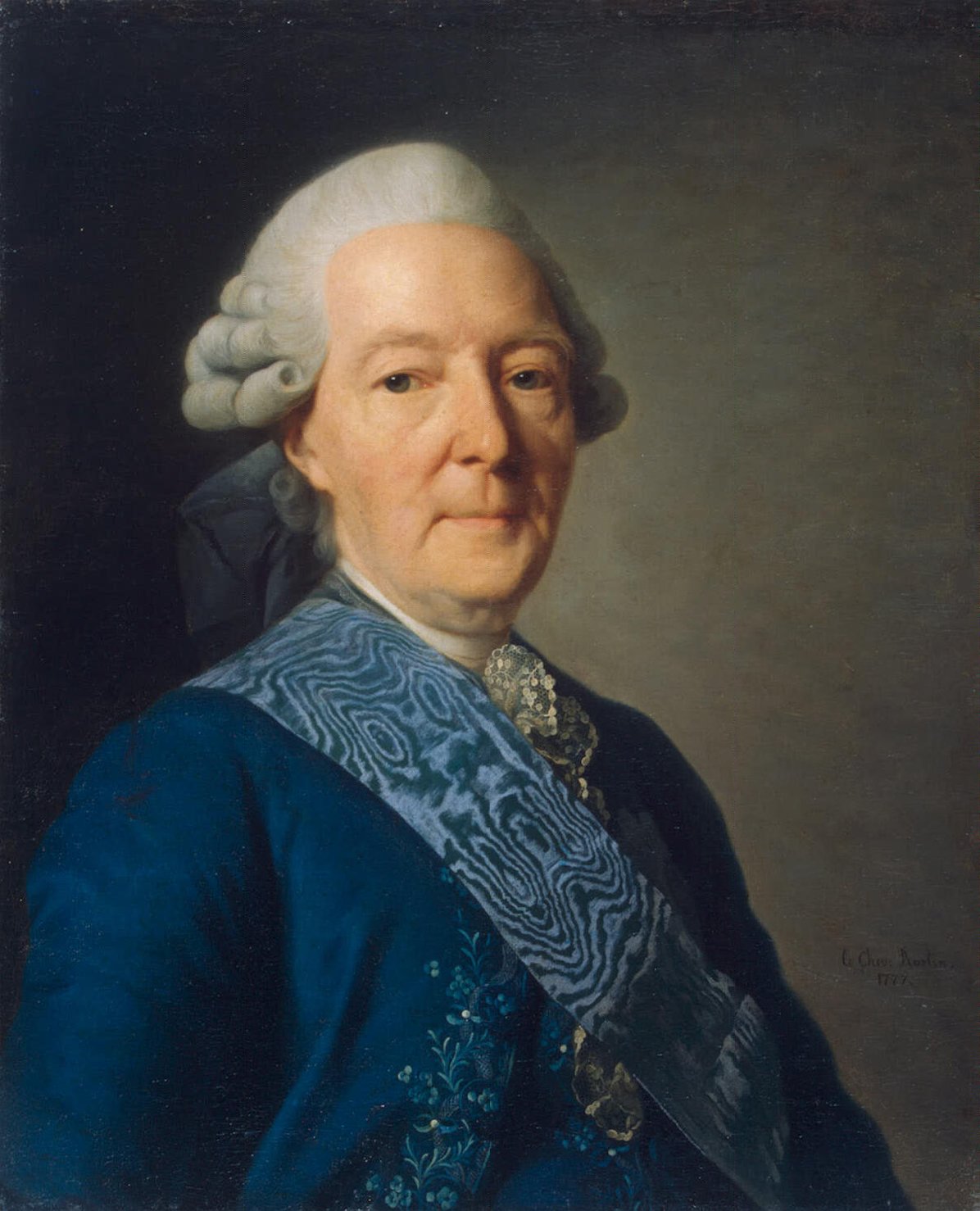 Portrait of Ivan Betskoy, vintage artwork by Alexander Roslin, 12x8" (A4) Poster