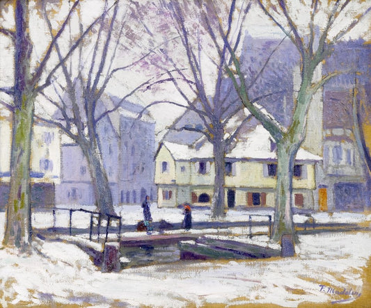 Snow in Colmar, vintage artwork by Paul Madeline, 12x8" (A4) Poster