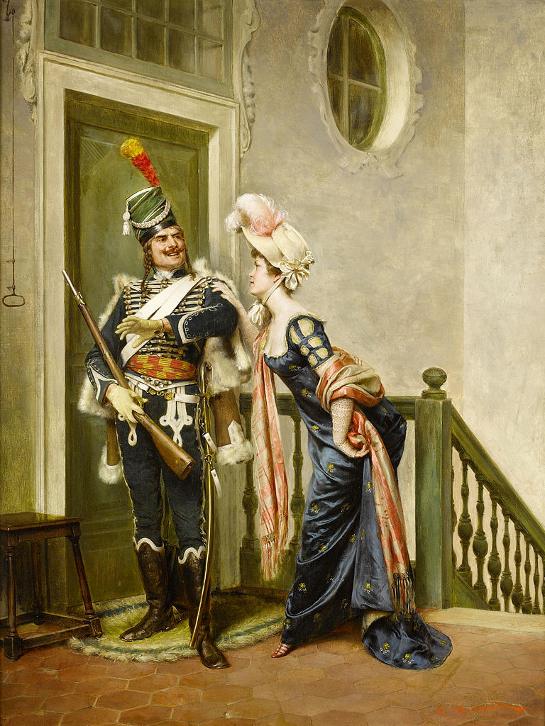 The gallant officer, vintage artwork by Charles Joseph Frederick Soulacroix, 12x8" (A4) Poster
