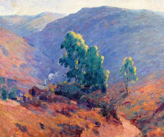 Cabin in the Hills, vintage artwork by Jean Mannheim, 12x8" (A4) Poster