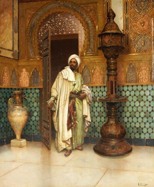 Arab in His Palace, vintage artwork by Rudolf Ernst, 12x8" (A4) Poster