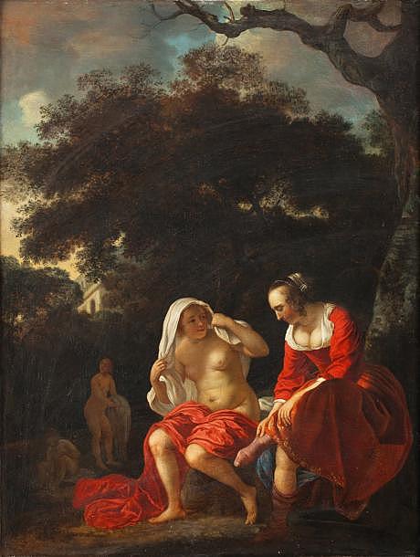 Jupiter and Calisto, vintage artwork by Jacob Van Loo, 12x8" (A4) Poster