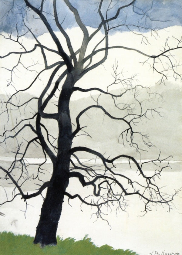 Lone Tree by  the Pond, vintage artwork by Leon Spilliaert, 12x8" (A4) Poster