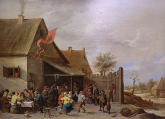 Carnival at St George, vintage artwork by David Teniers (II), 12x8" (A4) Poster