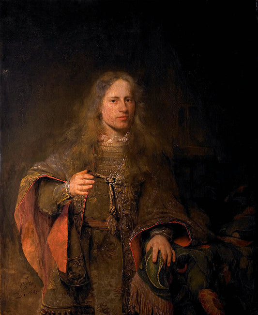 Portrait of Ernest de Beveren, Lord of West-IJsselmonde and De Lindt, vintage artwork by Aert de Gelder, 12x8" (A4) Poster