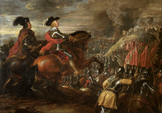 The Battle of Nördlingen, vintage artwork by Jan van den Hoecke, 12x8" (A4) Poster