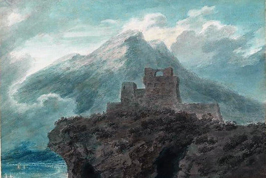 A Ruined Fort near Salerno, vintage artwork by John Robert Cozens, 12x8" (A4) Poster