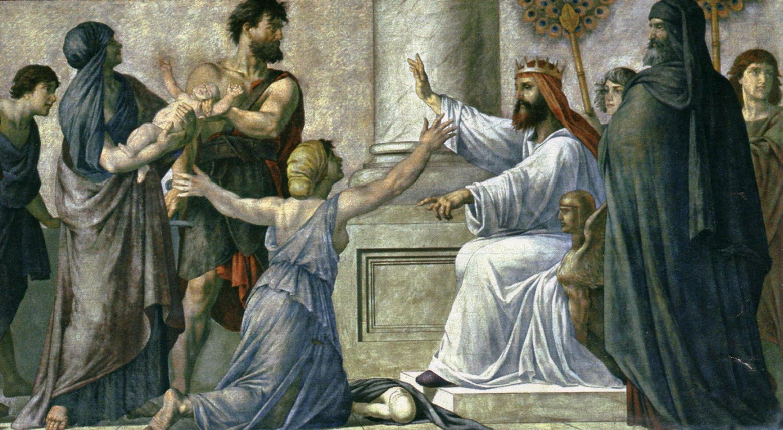 The Judgement of Salomon, vintage artwork by Gustav Spangenberg, 12x8" (A4) Poster