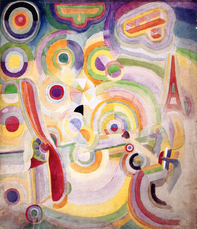Homage à Bleriot, vintage artwork by Robert Delaunay, 12x8" (A4) Poster