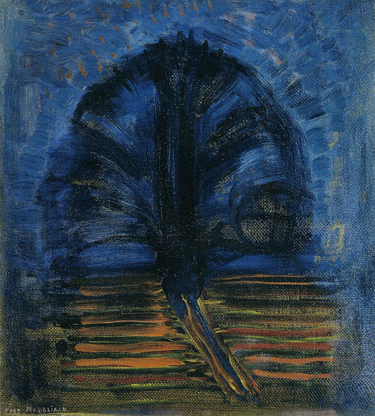 Blue Willow Tree, vintage artwork by Piet Mondriaan, 12x8" (A4) Poster