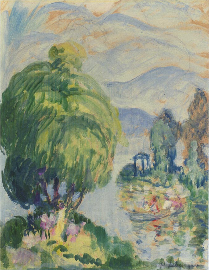 Bord de la riviere, vintage artwork by Henri Lebasque, 12x8" (A4) Poster