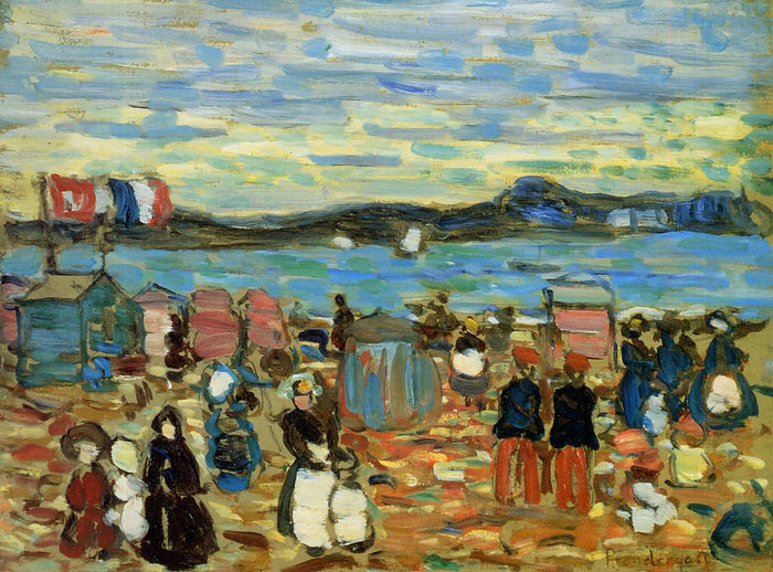 Bathing Tents, St. Malo by Maurice Prendergast,A3(16x12