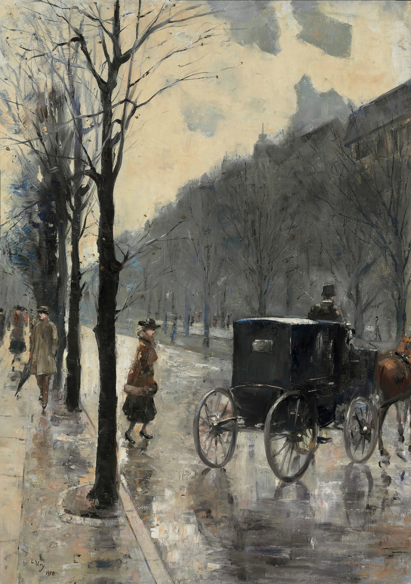 Am Kurfurstendamm by Lesser Ury,A3(16x12")Poster