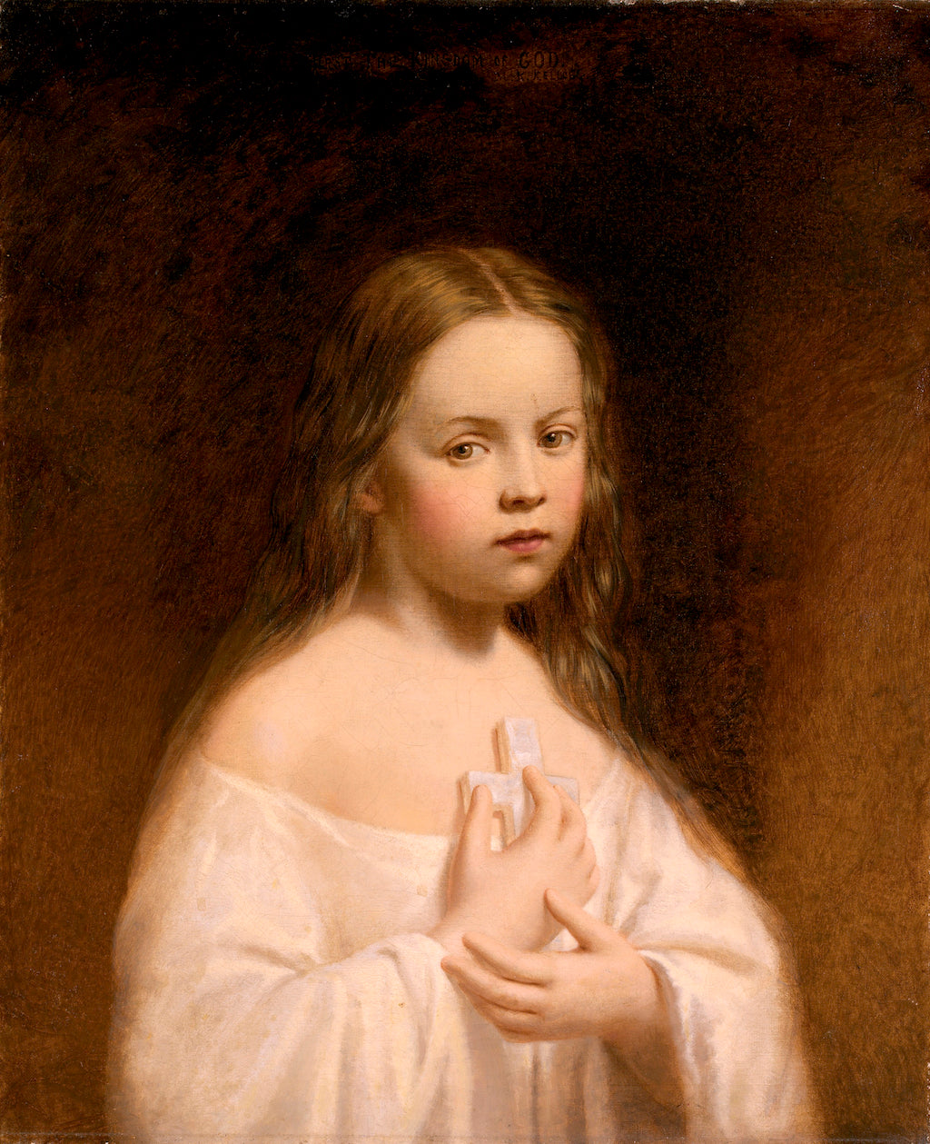 Portrait of Hiram Powers' Daughter, vintage artwork by Miner Kilbourne Kellogg, A3 (16x12") Poster Print