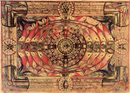 The San Salvador, vintage artwork by Adolf Wölfli, 12x8" (A4) Poster