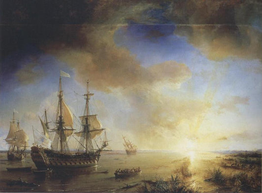 La Salle's Expedition to Louisiana in 1684, vintage artwork by Theodore Gudin, A3 (16x12") Poster Print