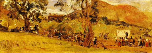 Market at Subiaco, vintage artwork by Thomas Worthington Whittredge, 12x8" (A4) Poster