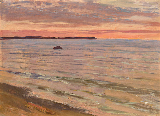 Sunrise at the Sea, vintage artwork by Nikolai Nikanorovich Dubovskoy, 12x8" (A4) Poster