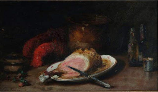 Un dejeuner, vintage artwork by Guillaume-Romain Fouace, 12x8" (A4) Poster