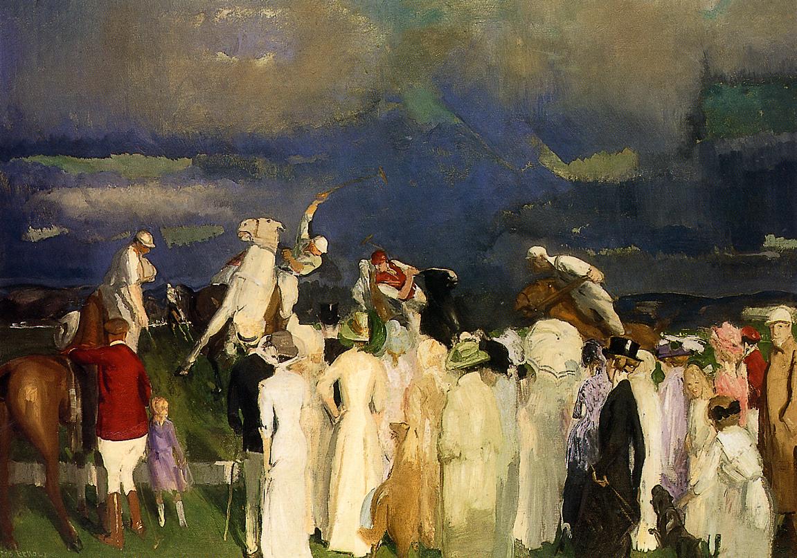 Crowd at the Polo Game, vintage artwork by George Wesley Bellows, 12x8" (A4) Poster
