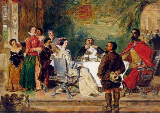 Sancho Panza Tells a Tale to the Duke and Duchess (from Cervantes' 'Don Quixote'), vintage artwork by William Powell Frith, A3 (16x12") Poster Print