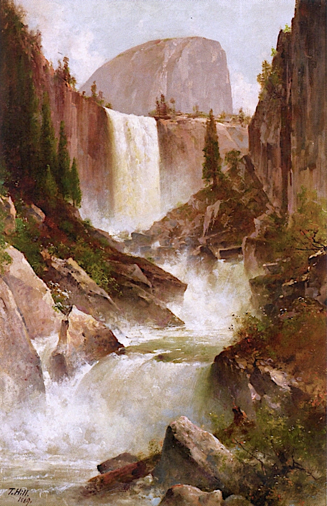Half Dome, Yosemite, vintage artwork by Thomas Hill, 12x8" (A4) Poster