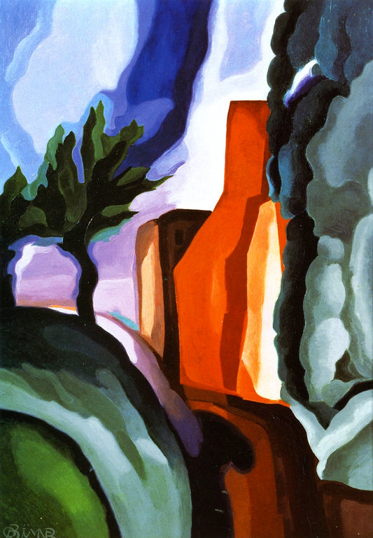 Bend of a Creek, a Mood, vintage artwork by Oscar Bluemner, 12x8" (A4) Poster