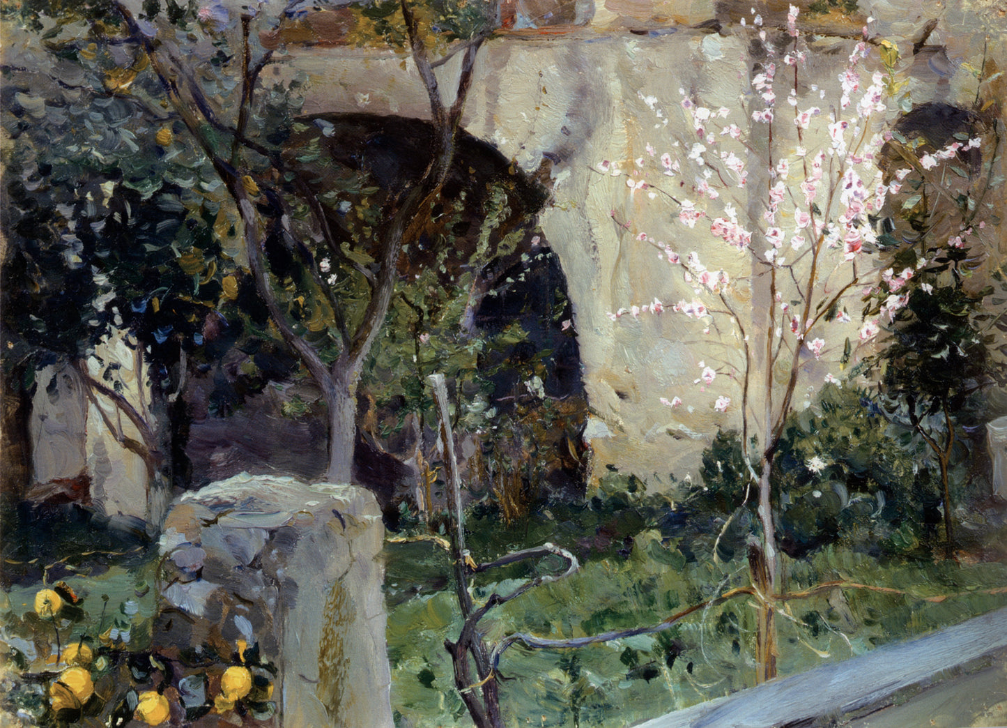 Capri. Almond Tree in Bloom, vintage artwork by Mikhail Vasilevich Nesterov, 12x8" (A4) Poster