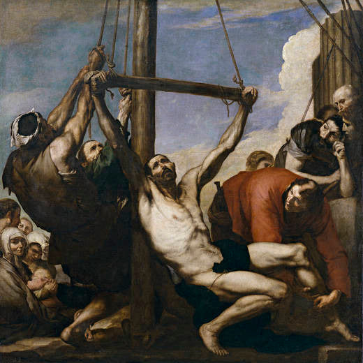The Martyrdom of Saint Philip, vintage artwork by Jusepe de Ribera, 12x8" (A4) Poster