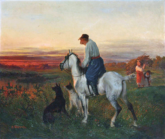 The herdsman, vintage artwork by Nikolai Sverchkov, A3 (16x12") Poster Print