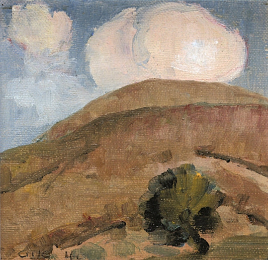 Cloud, Hill, Tree, vintage artwork by Selden Gile, 12x8" (A4) Poster