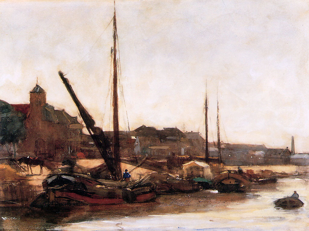 Harbour, Scheveningen, vintage artwork by Floris Arntzenius, 12x8" (A4) Poster