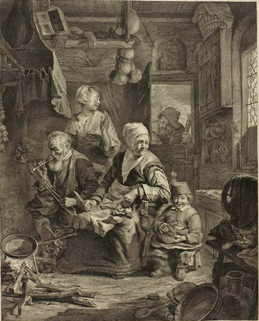 The Pancake, vintage artwork by Cornelis Visscher, 12x8" (A4) Poster