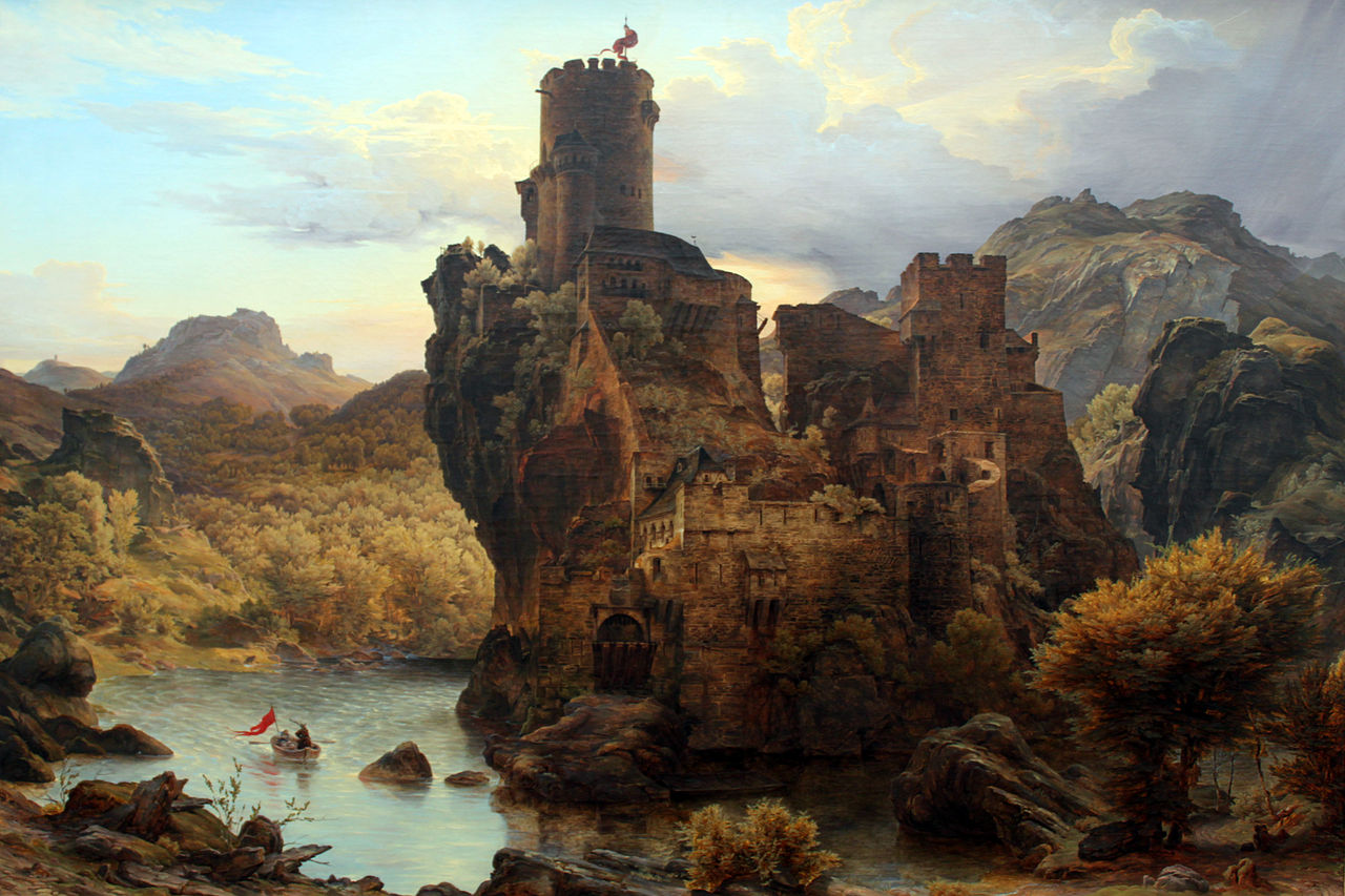 Ritterburg, vintage artwork by Karl Friedrich Lessing, A3 (16x12") Poster Print