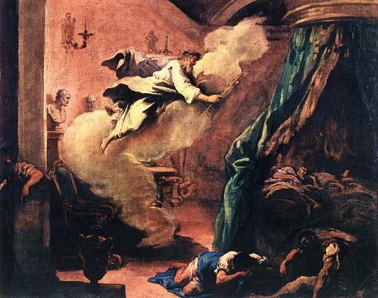 Dream of Aesculapius, vintage artwork by Sebastiano Ricci, 12x8" (A4) Poster