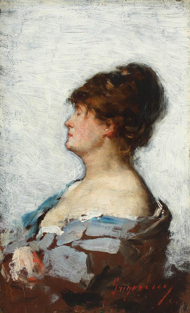 Daydreaming, vintage artwork by Nicolae Grigorescu, 12x8" (A4) Poster