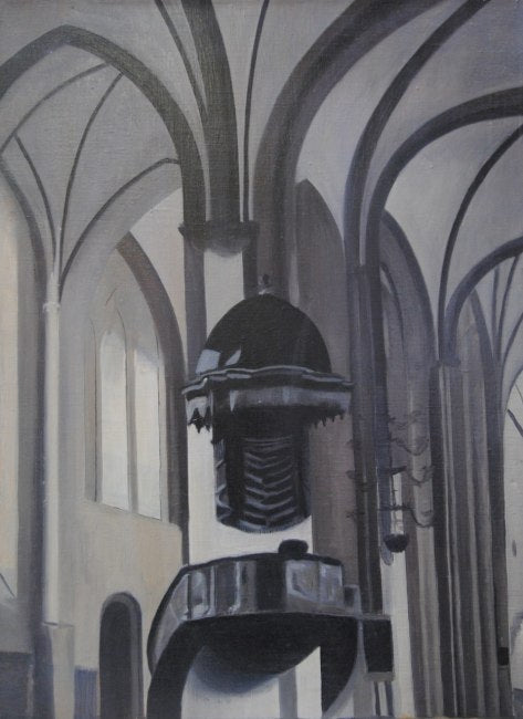Cathedral's Interior by Johan Krouthen,A3(16x12